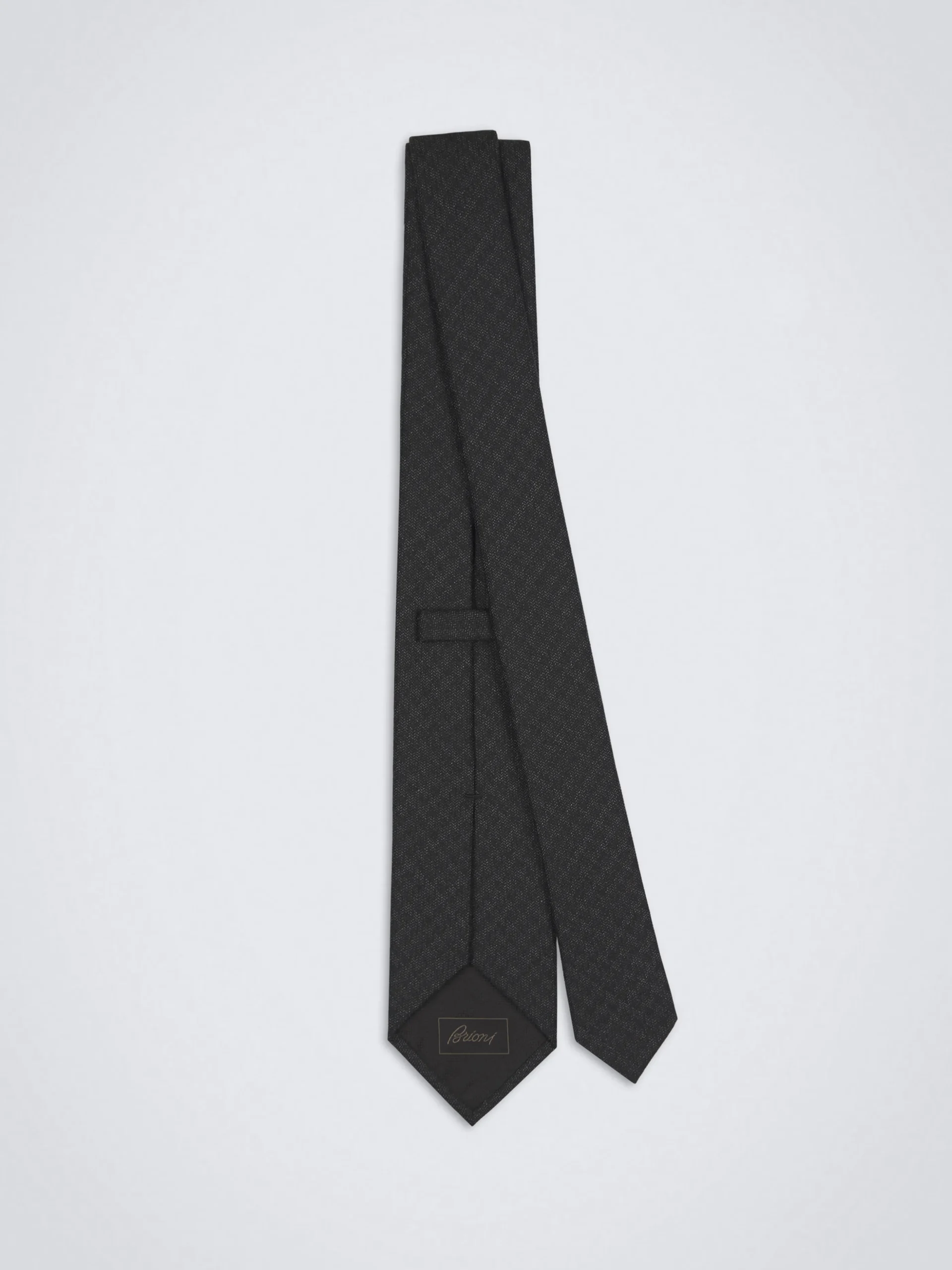 Charcoal grey houndstooth wool tie