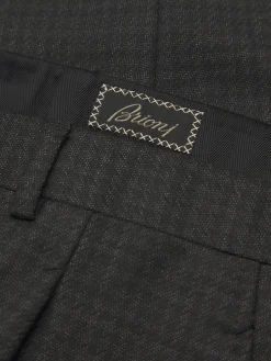 Charcoal grey houndstooth wool Plume suit