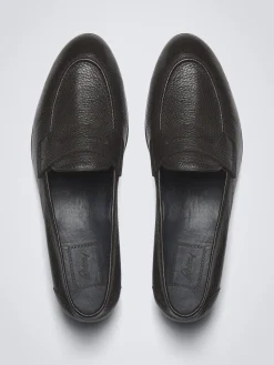Dark brown deerskin leather Appia penny loafer