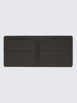 Dark brown grained leather wallet