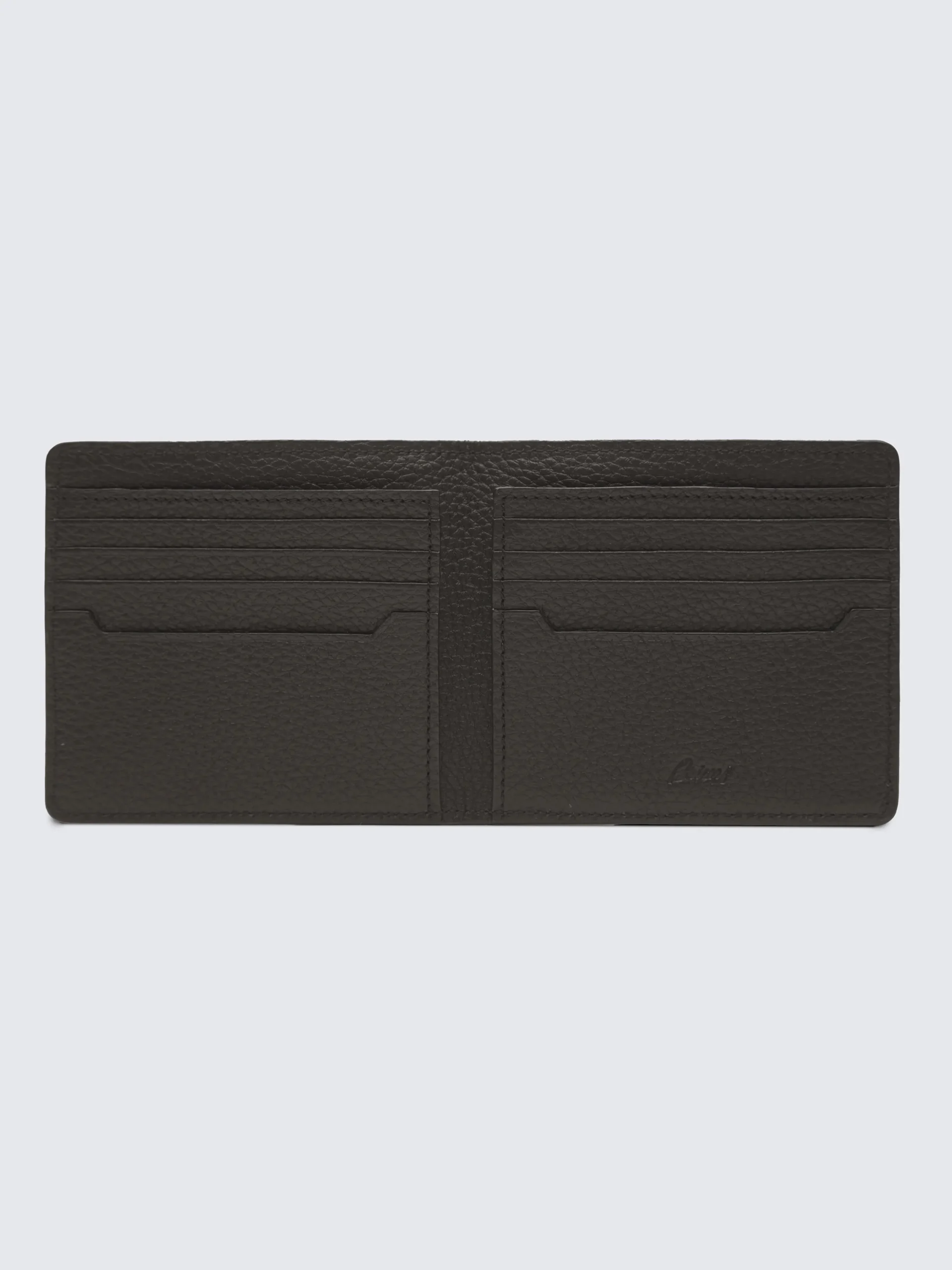 Dark brown grained leather wallet