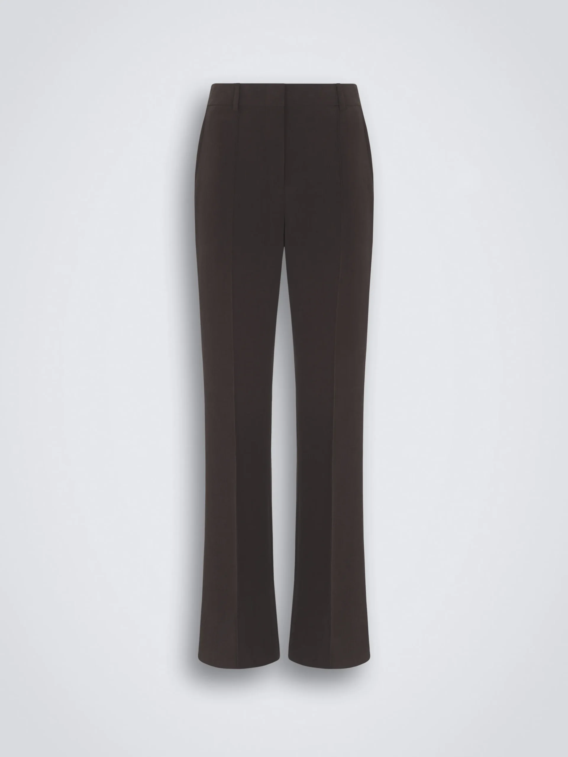 Dark brown silk cady flare trousers