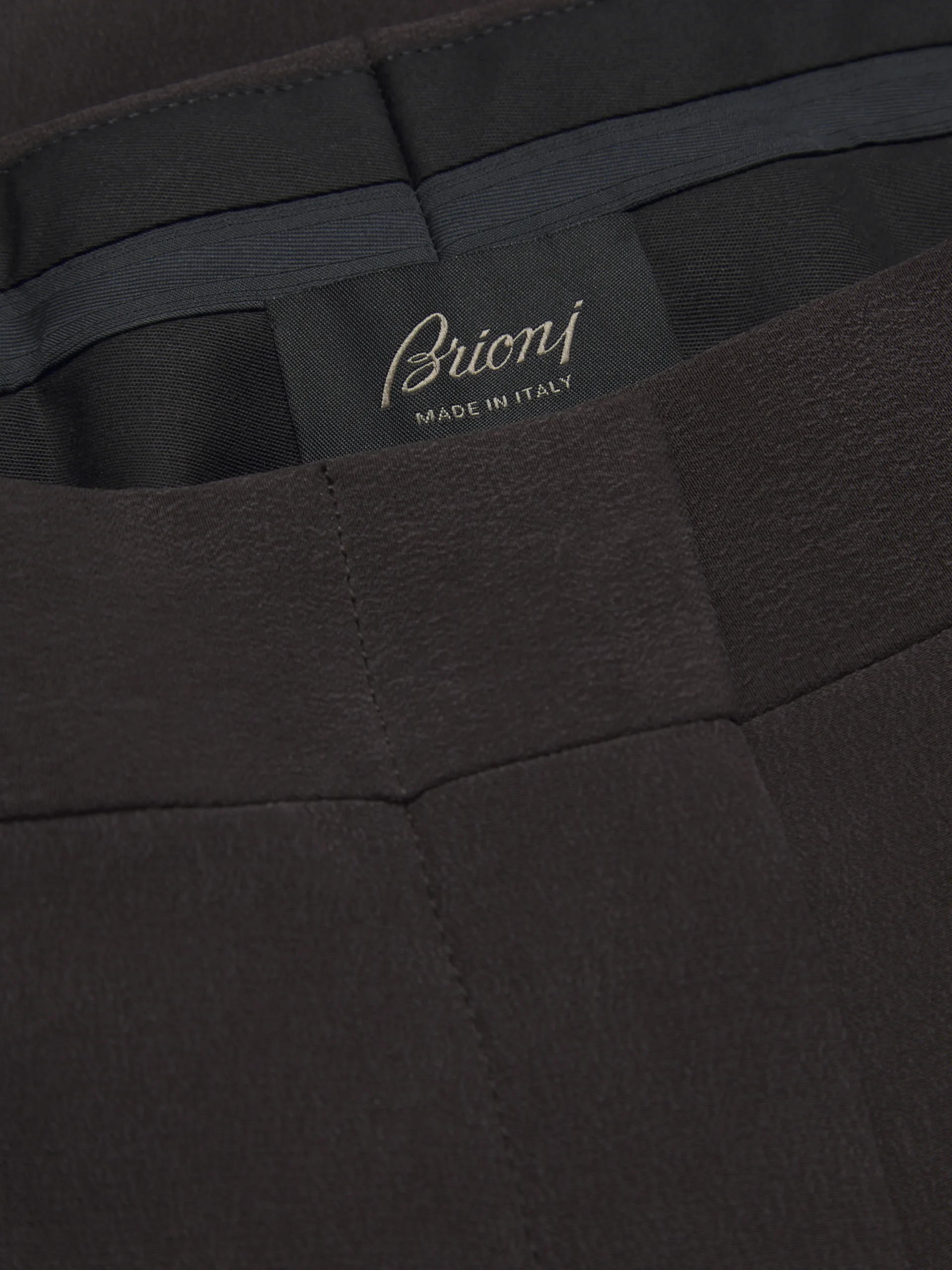 Dark brown silk cady flare trousers