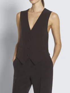 Dark brown silk cady waistcoat