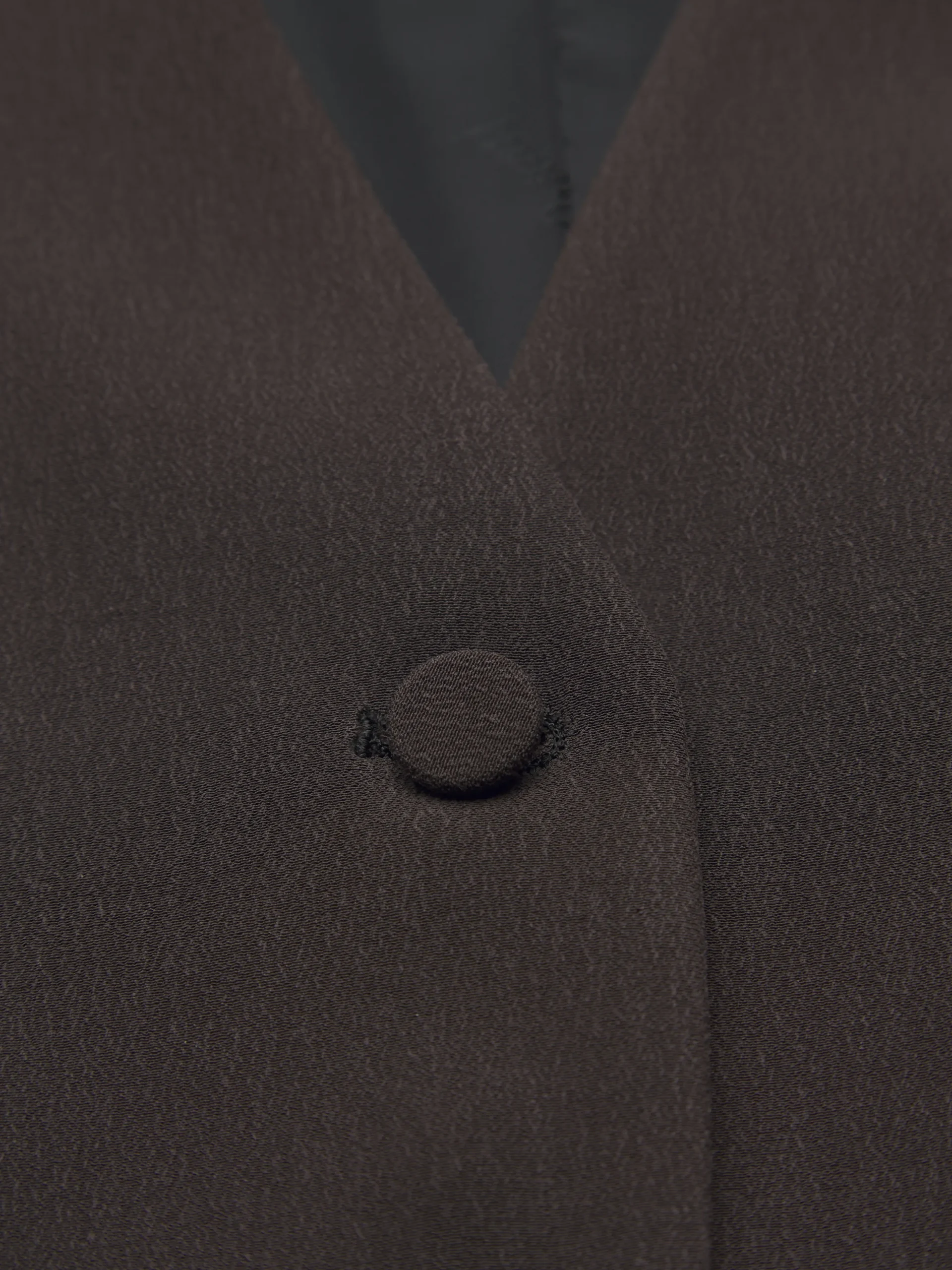 Dark brown silk cady waistcoat