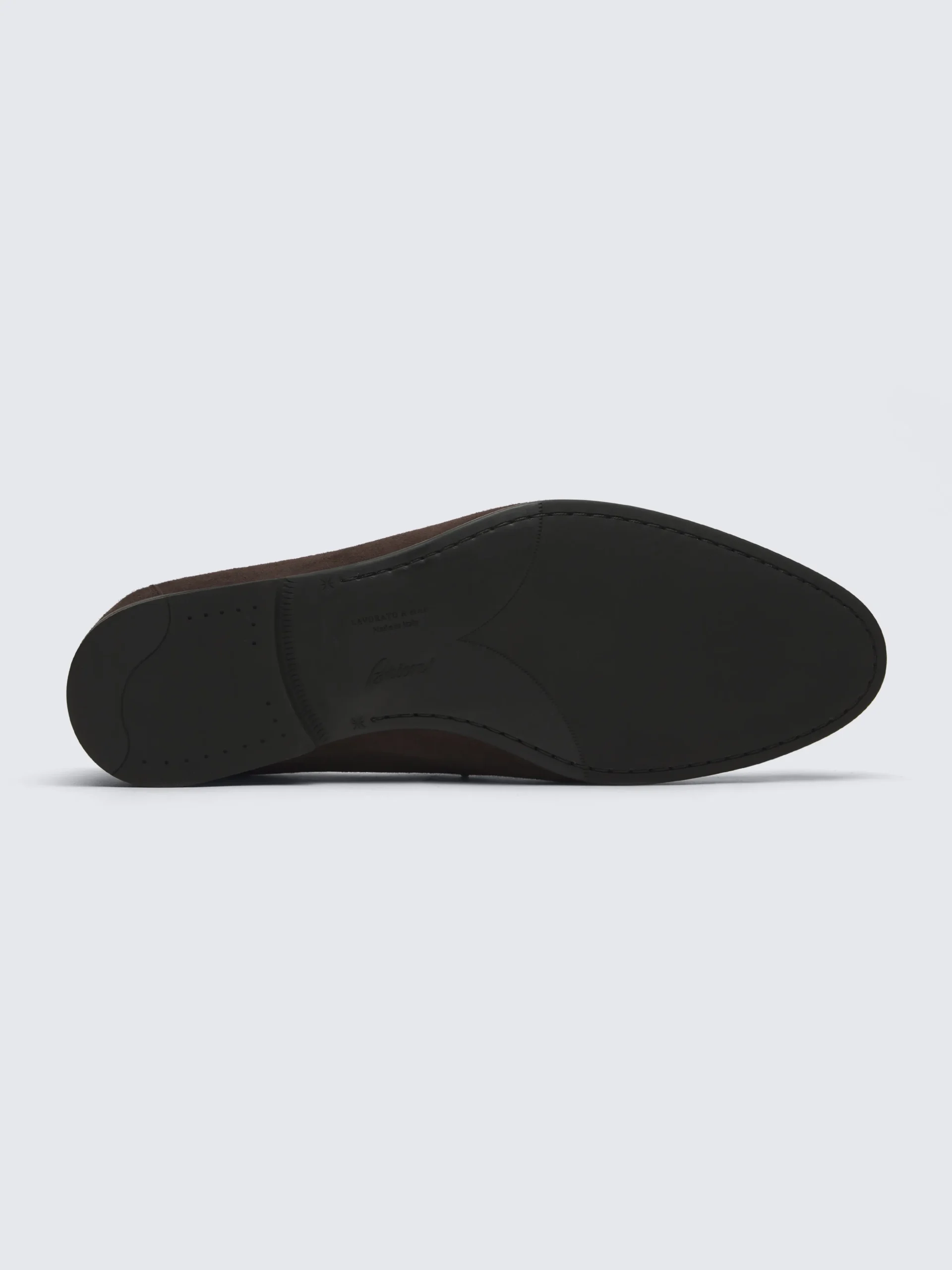 Dark brown suede Appia penny loafers