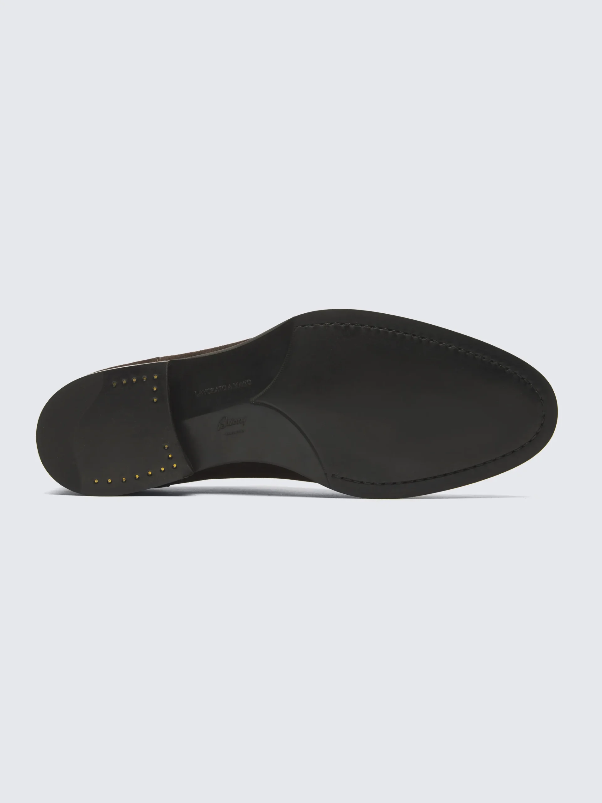 Dark brown suede Bruton derby shoes