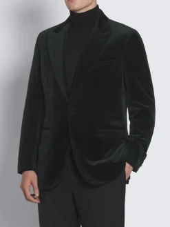Dark green cotton velvet Virgilio jacket