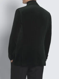 Dark green cotton velvet Virgilio jacket