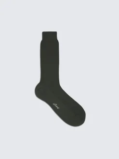 Dark green ribbed wool socks