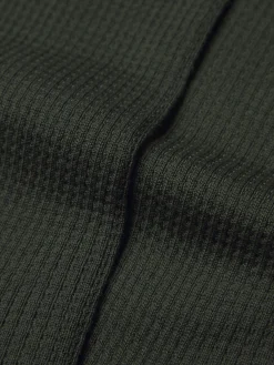 Dark green ribbed wool socks