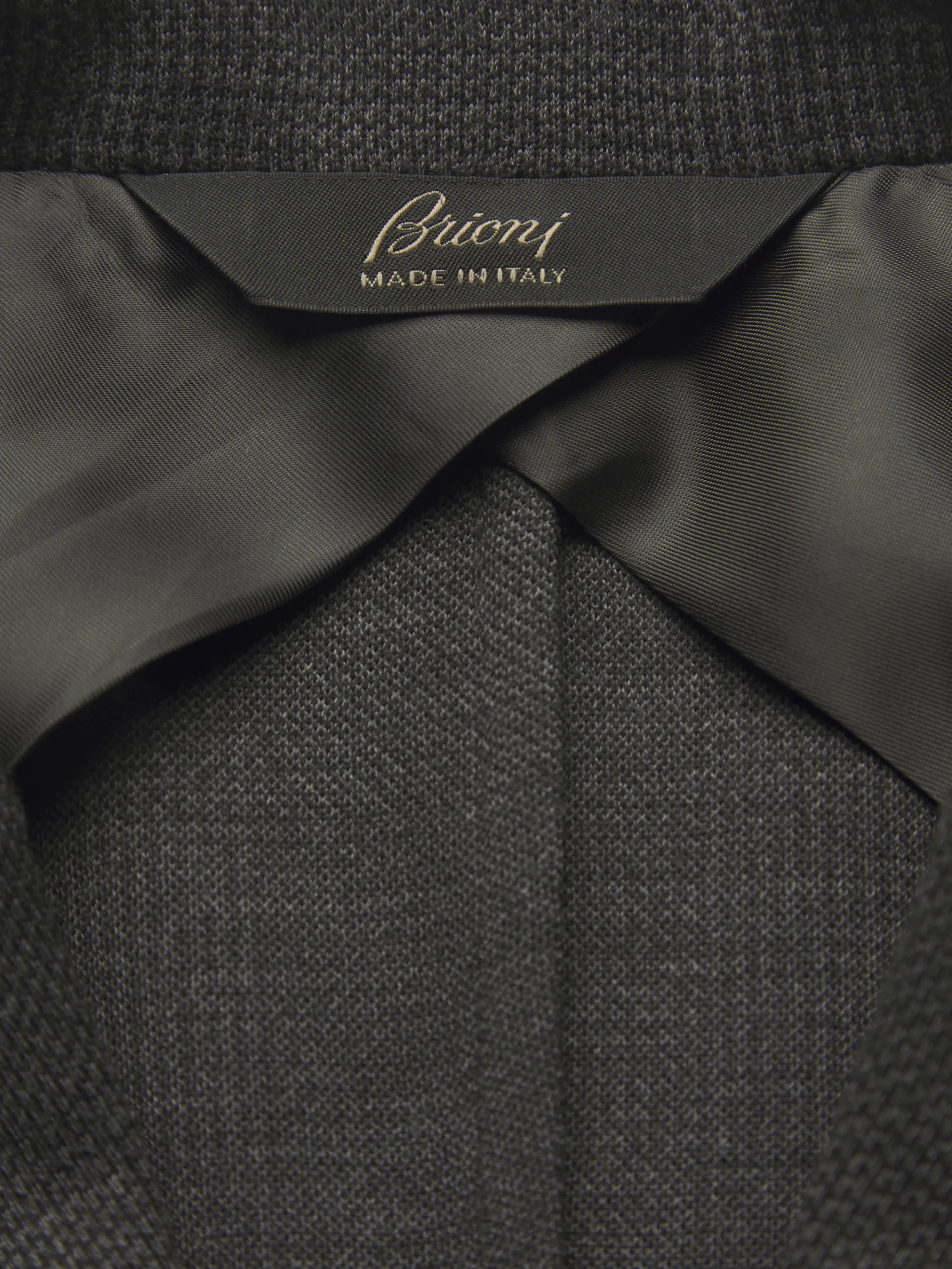 Dark grey and black wool glen plaid jersey blazer