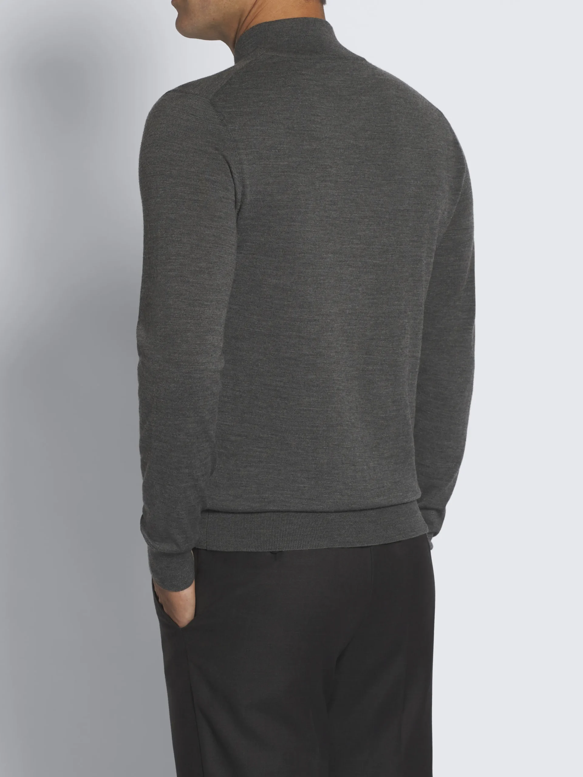 Dark grey responsible wool mockneck sweater