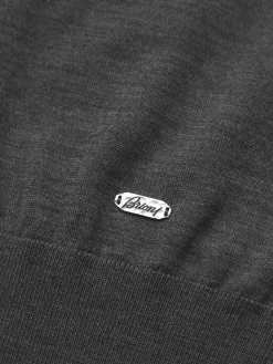 Dark grey responsible wool mockneck sweater