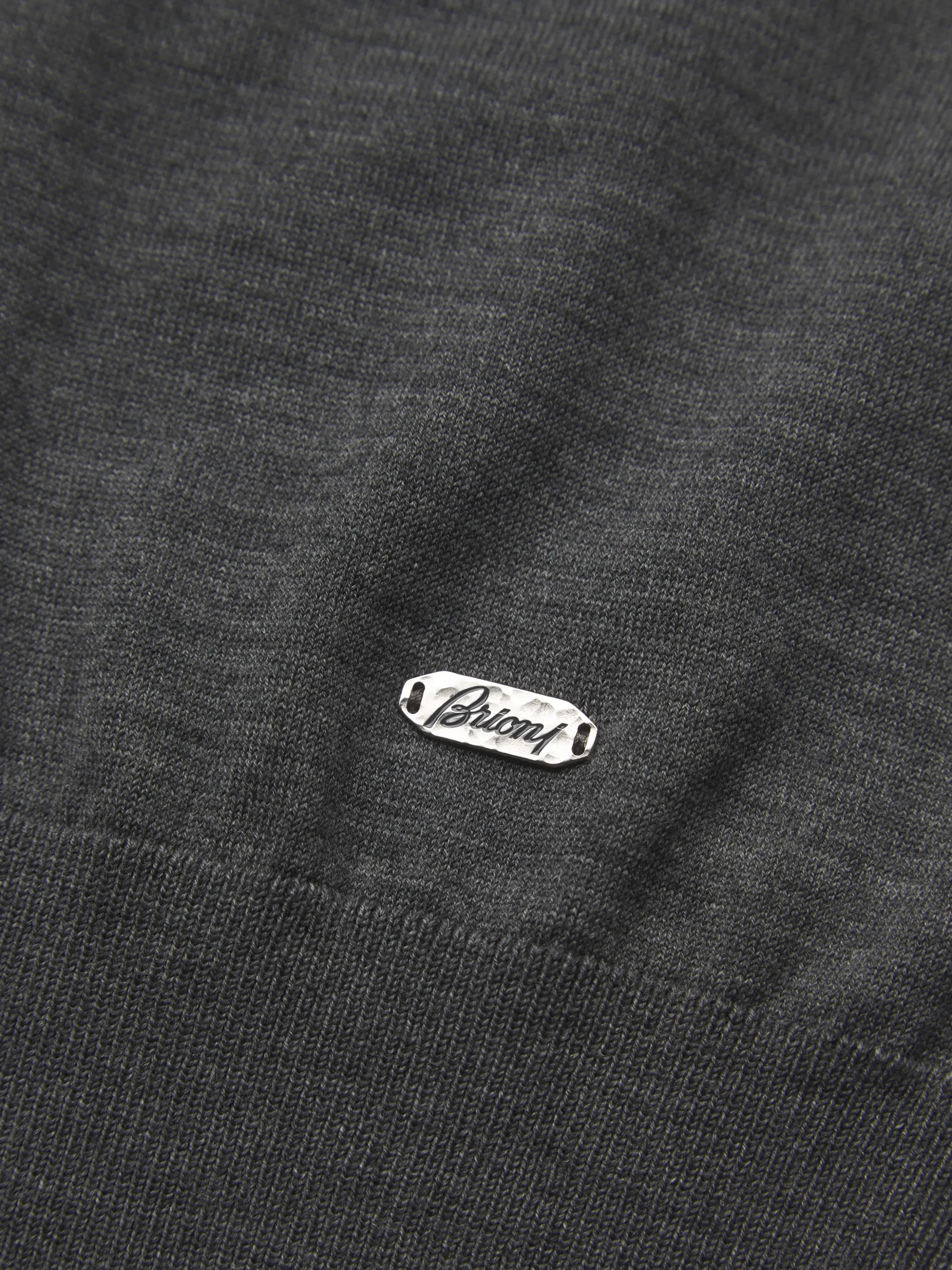 Dark grey responsible wool mockneck sweater