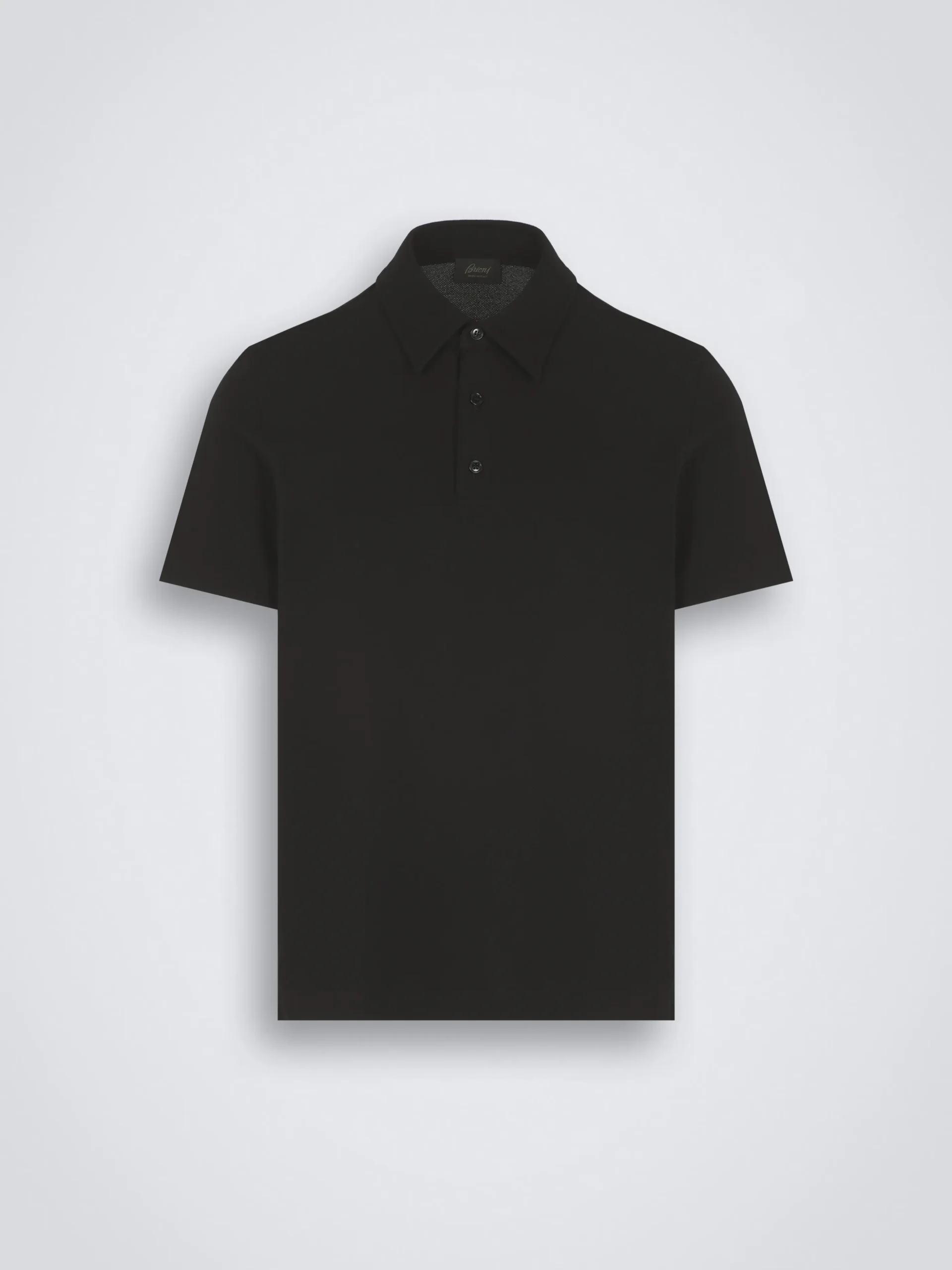 Essential black organic cotton piqué polo