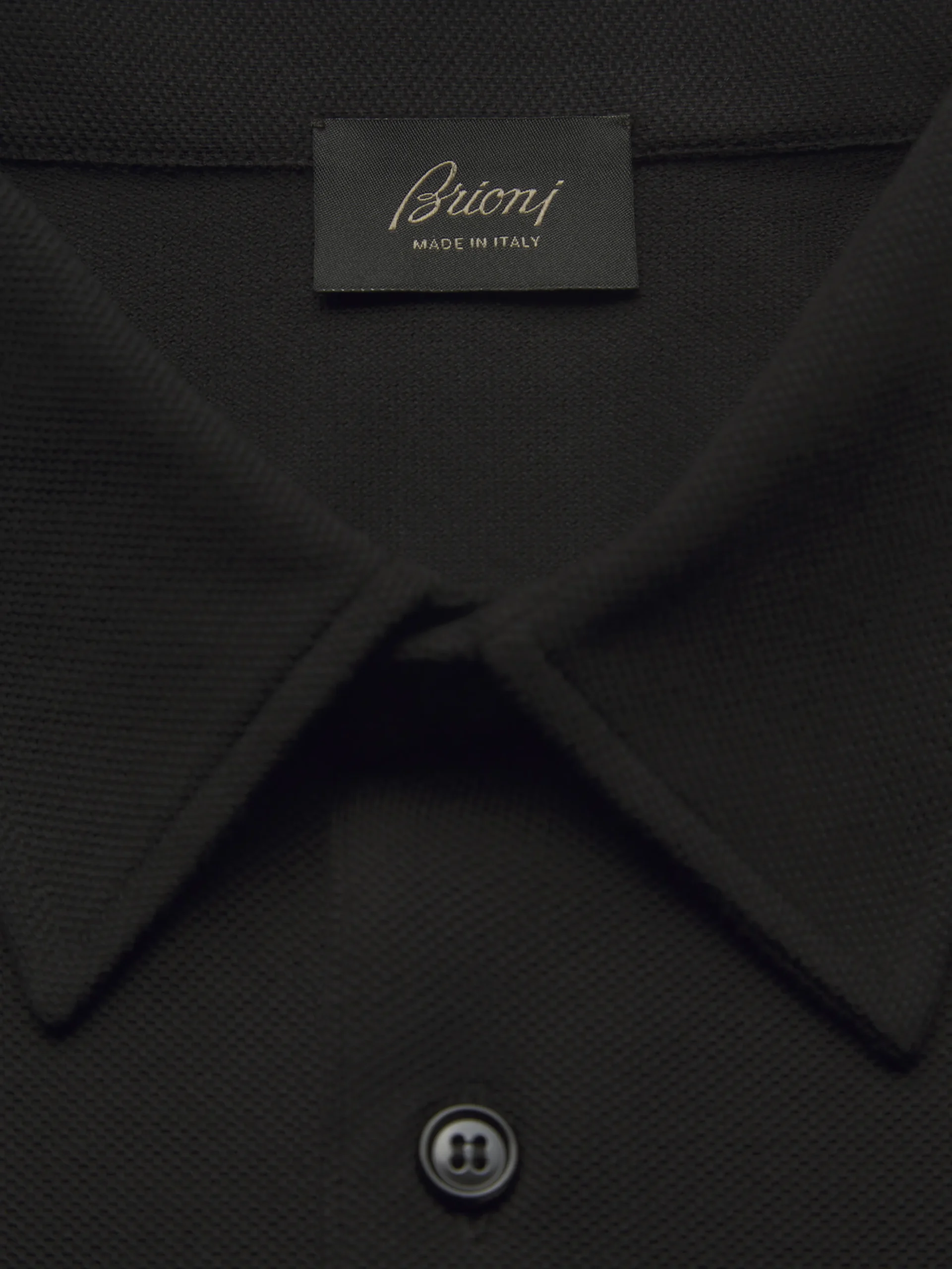 Essential black organic cotton piqué polo