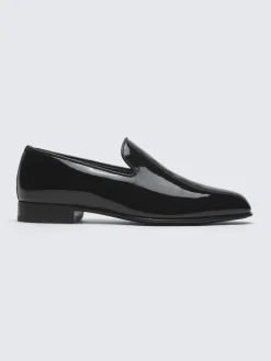 Essential black patent leather evening loafers