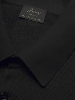 Essential black Sea Island cotton polo