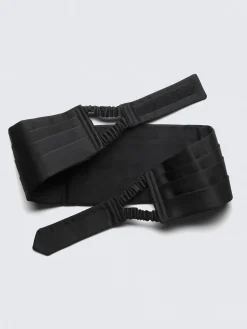 Essential black silk cummerbund