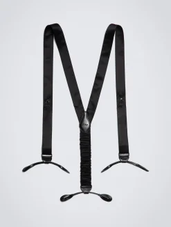 Essential black silk tuxedo suspenders