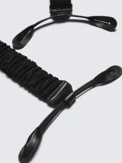 Essential black silk tuxedo suspenders