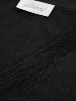 Essential black wool, cashmere and silk V-neck sweater