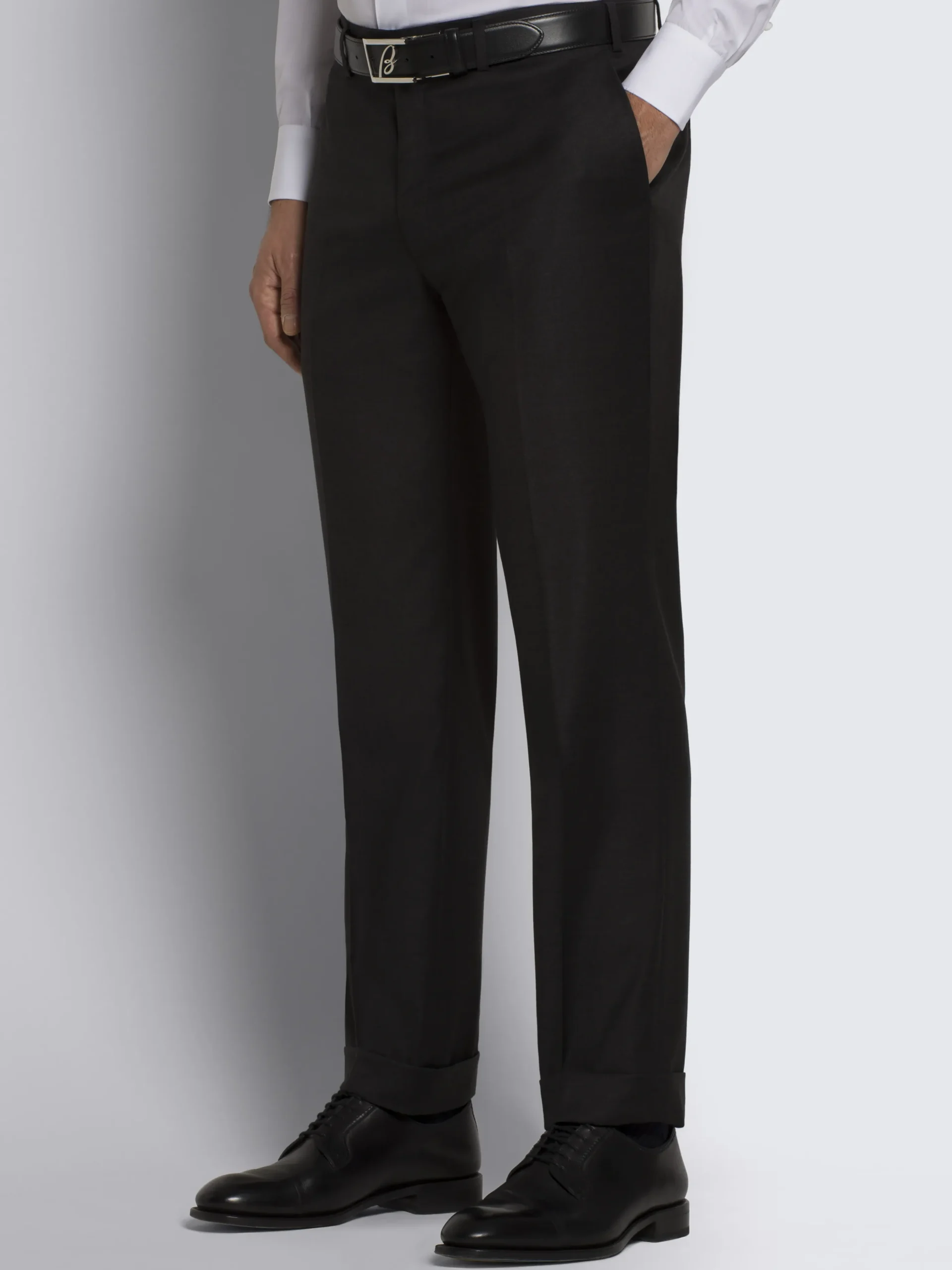 Essential charcoal grey Super 130's wool Tigullio trousers