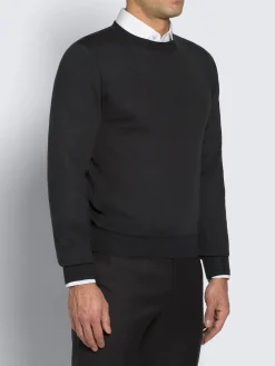 Essential charcoal grey wool, cashmere and silk crewneck sweater