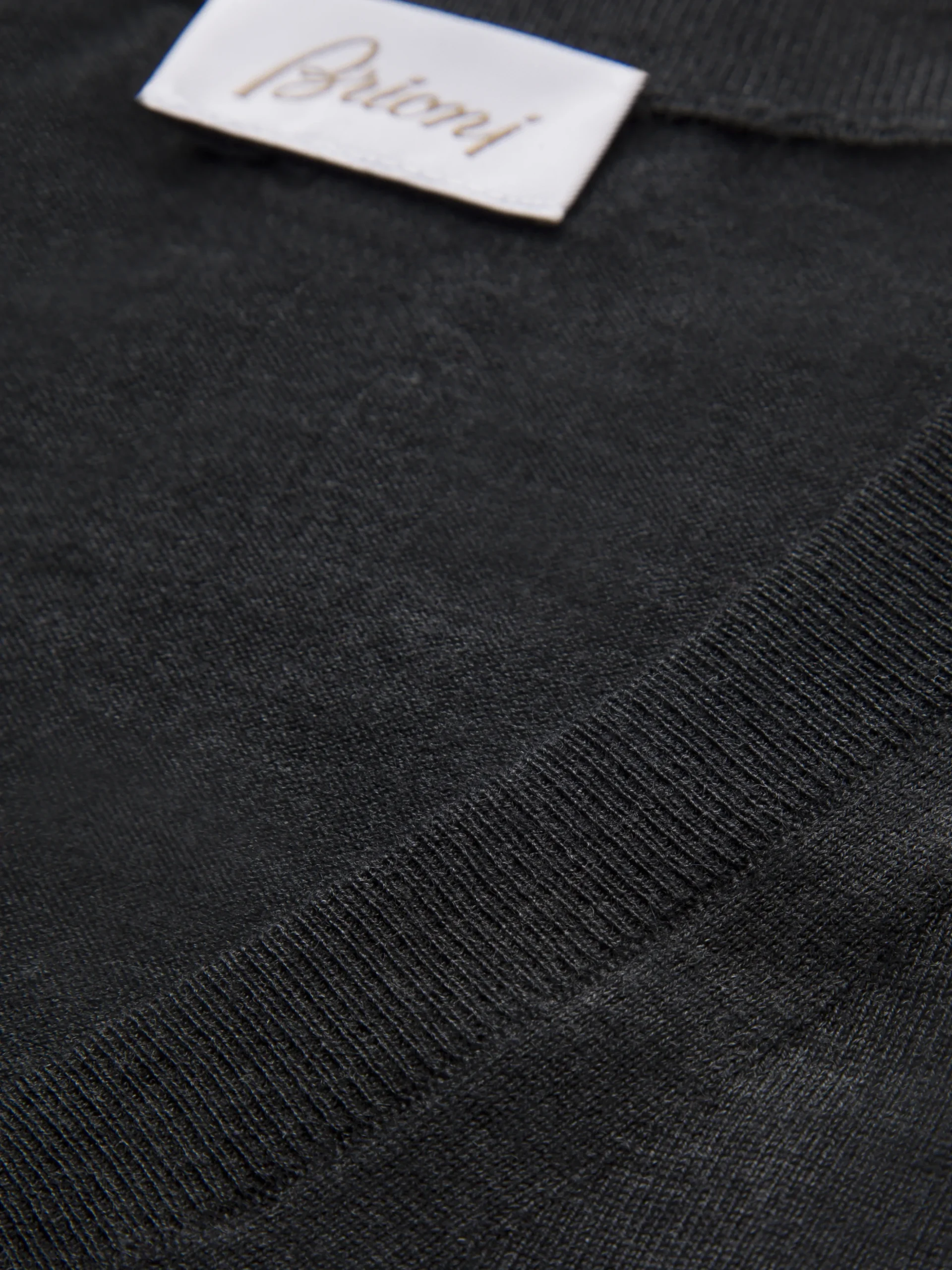 Essential dark grey wool, cashmere and silk V-neck sweater