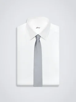 Essential lead grey silk tie