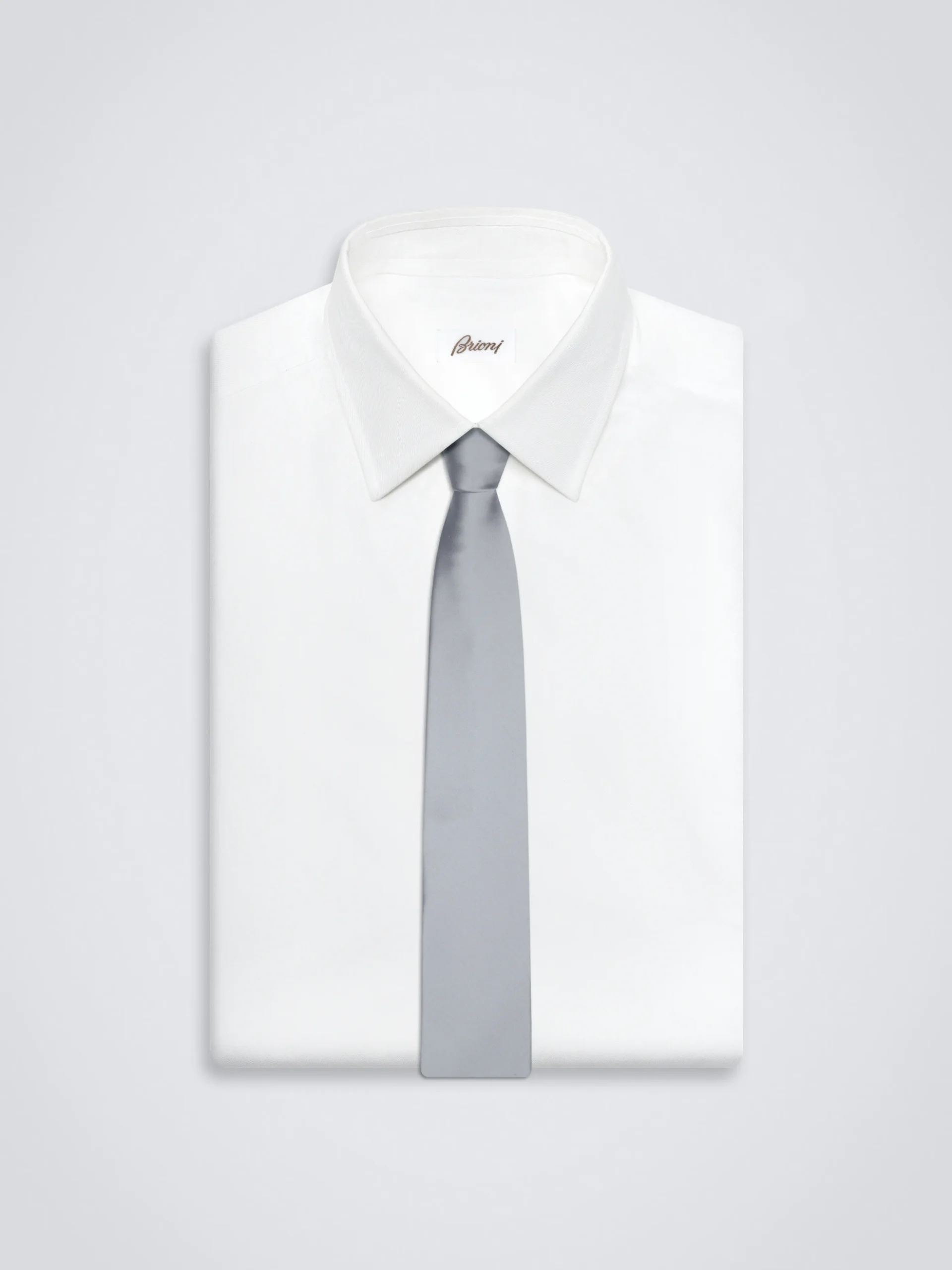 Essential lead grey silk tie