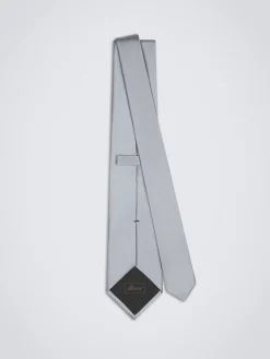 Essential lead grey silk tie