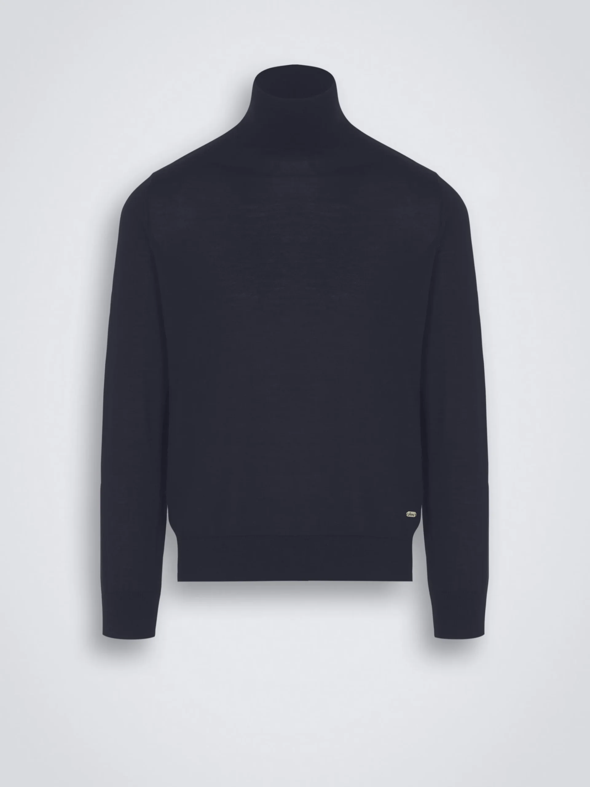 Essential midnight blue cashmere and silk turtleneck sweater