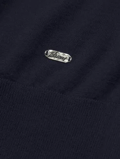 Essential midnight blue cashmere and silk turtleneck sweater