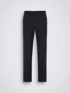 Essential midnight blue Super 130's wool Tigullio trousers