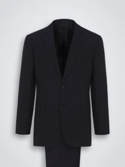 Essential midnight blue Super 160's wool gabardine Brunico suit