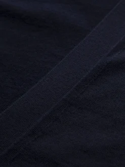 Essential midnight blue wool, cashmere and silk cardigan