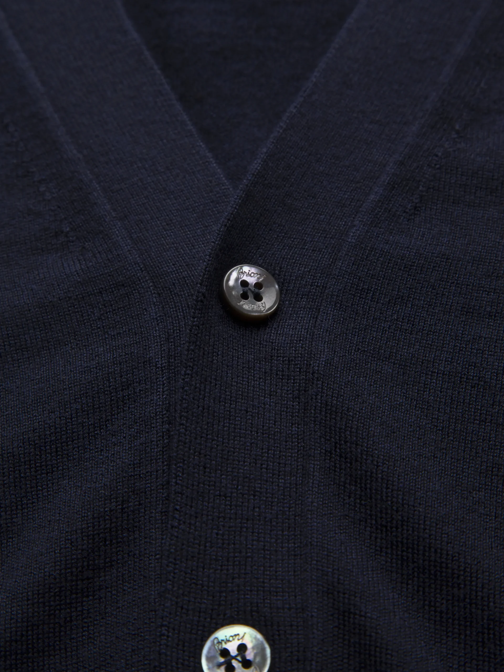 Essential midnight blue wool, cashmere and silk cardigan