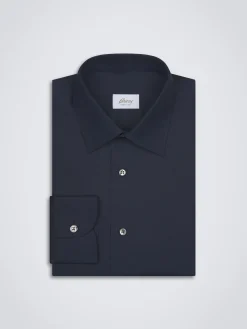 Essential navy blue cotton formal shirt