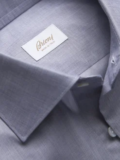 Essential navy blue organic cotton formal shirt