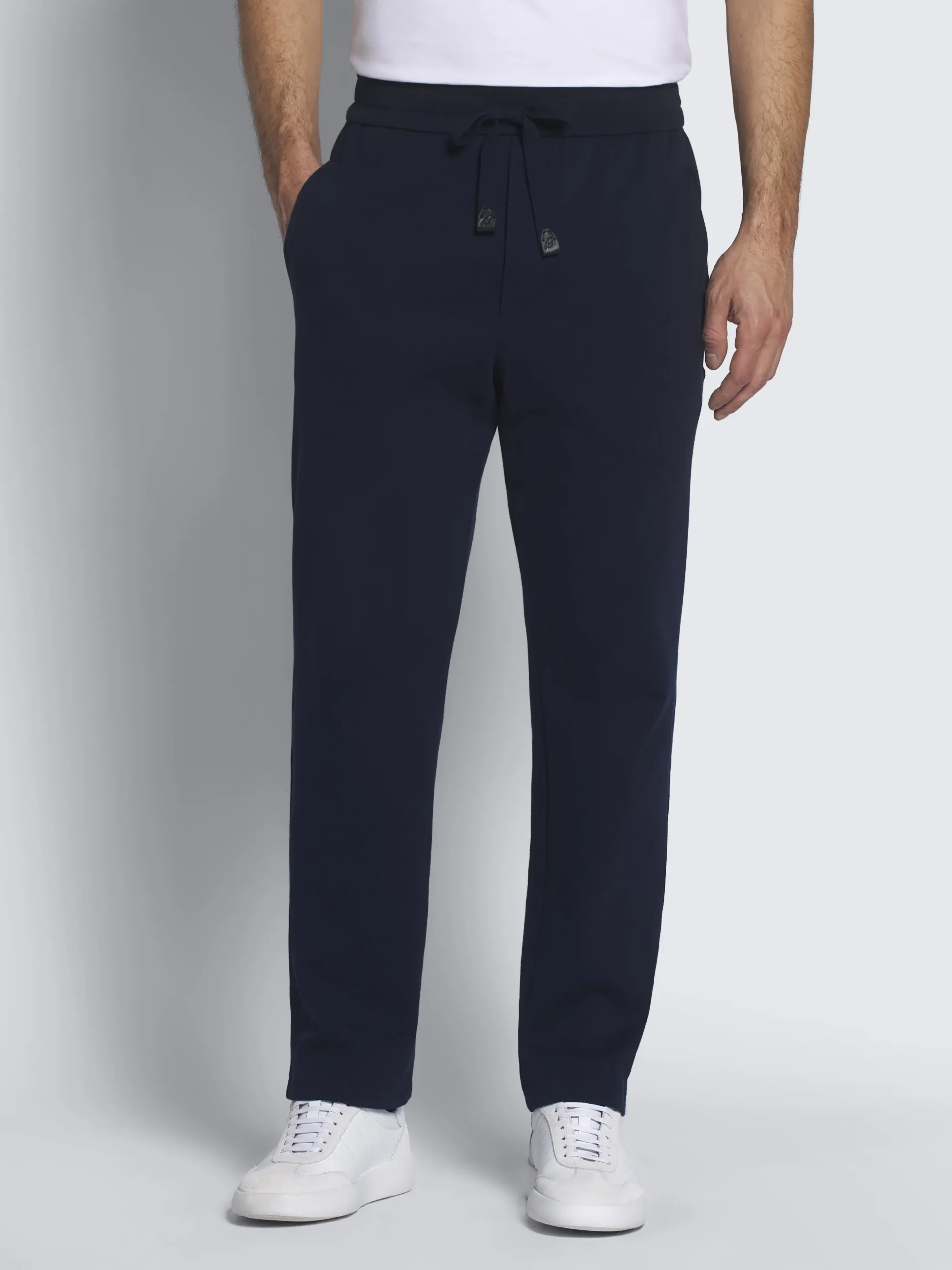 Essential navy blue stretch cotton joggers
