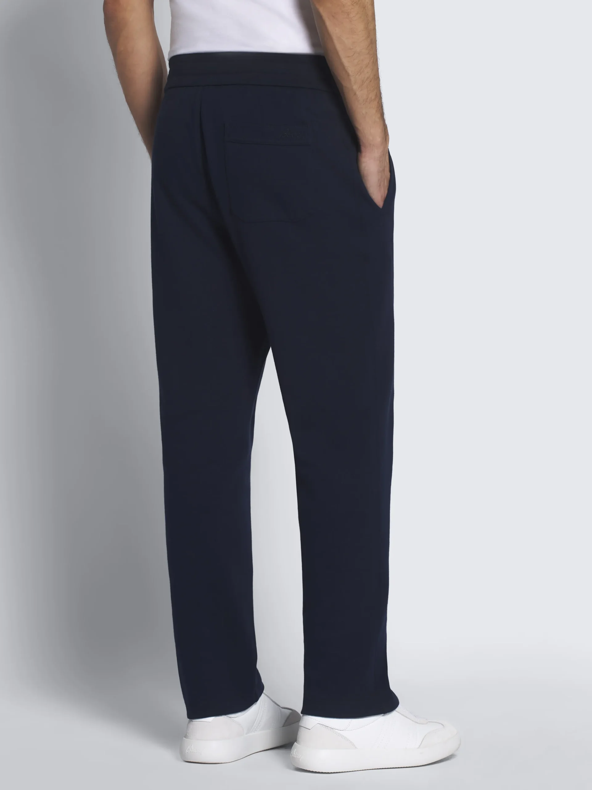 Essential navy blue stretch cotton joggers