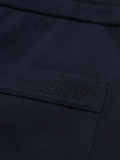 Essential navy blue stretch cotton joggers