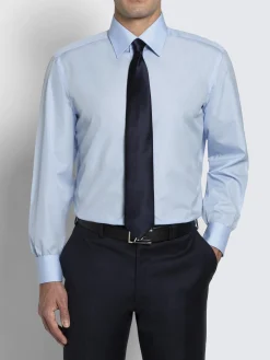 Essential sky blue cotton formal shirt