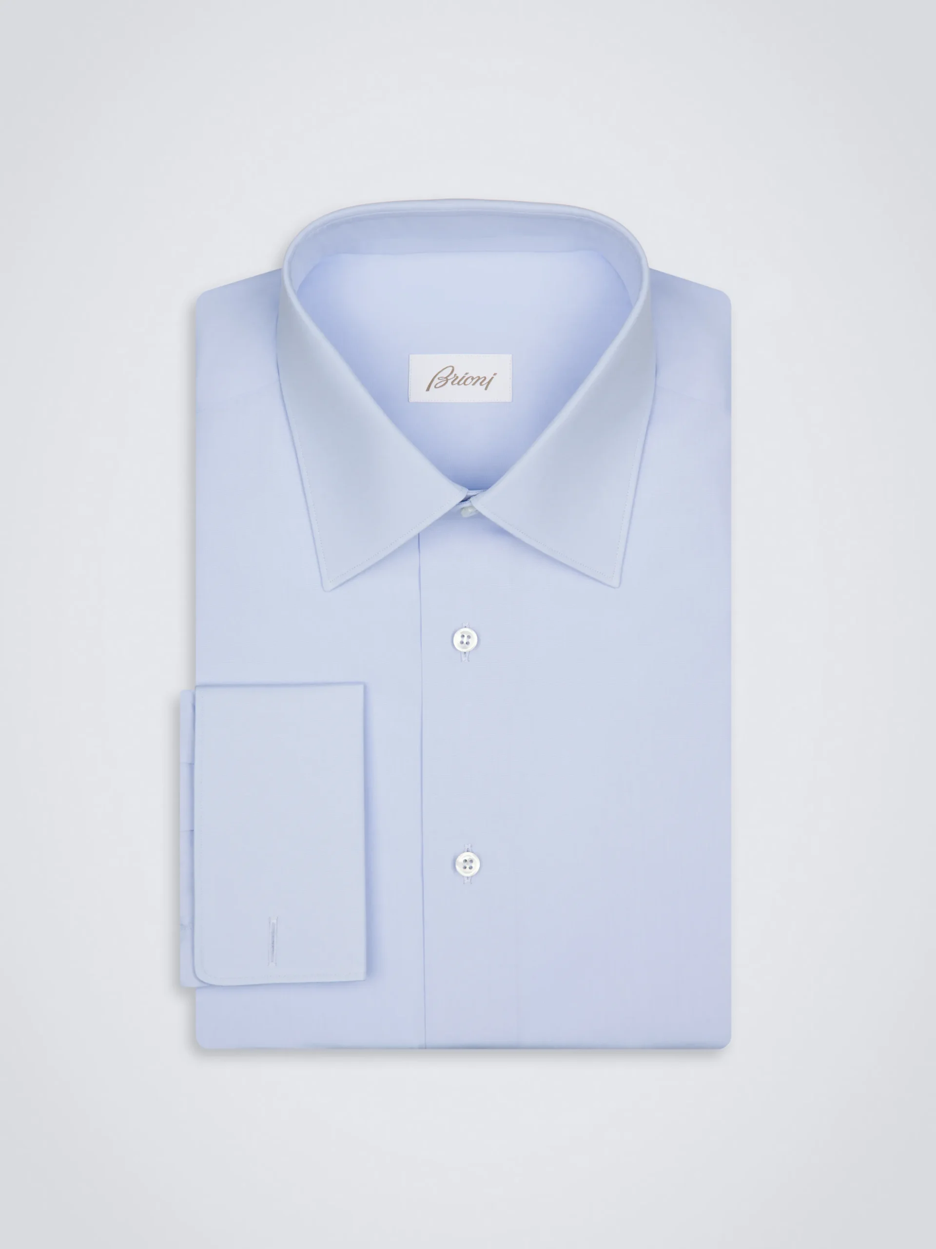 Essential sky blue cotton French cuff formal shirt
