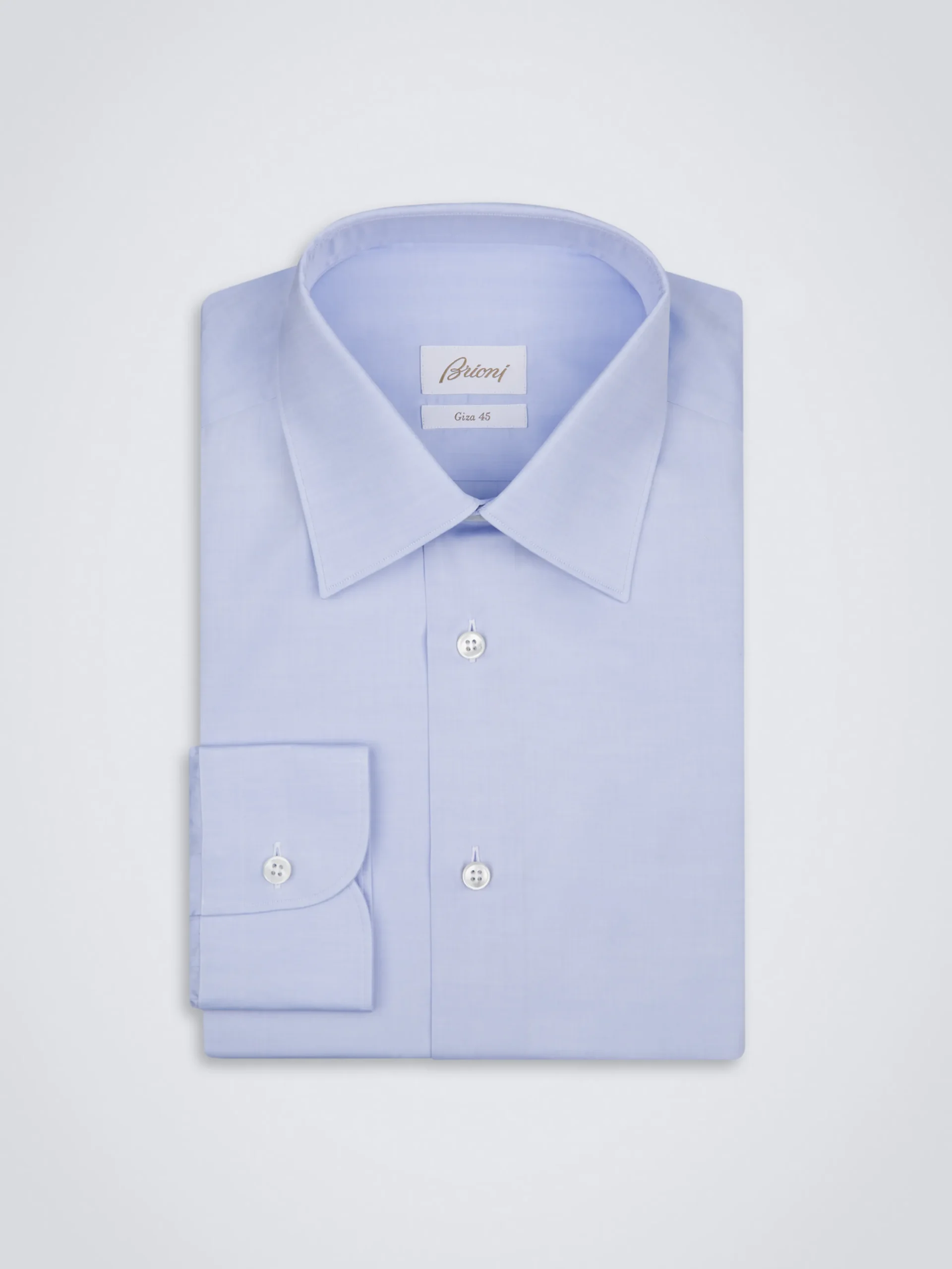 Essential sky blue Giza 45 cotton twill formal shirt