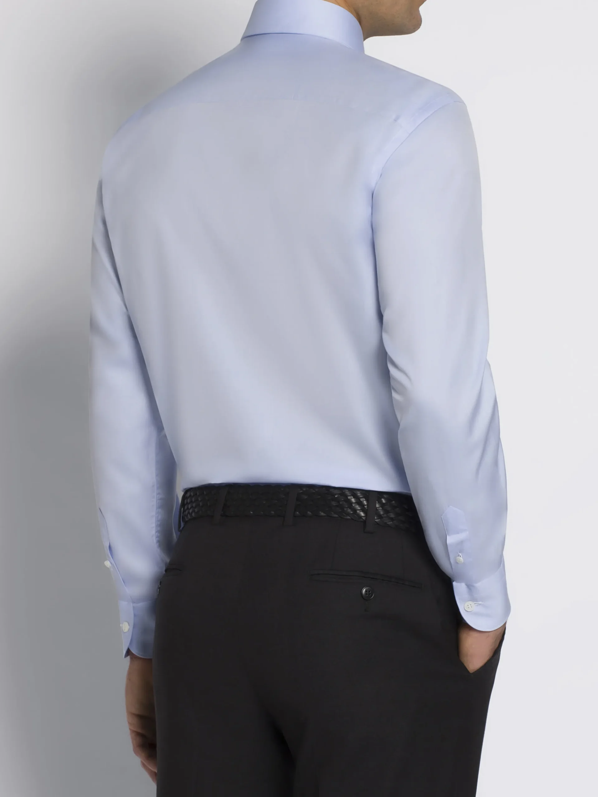 Essential sky blue Giza 45 cotton twill formal shirt