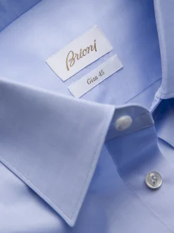 Essential sky blue Giza 45 cotton twill formal shirt