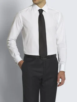 Essential white cotton French cuff evening shirt